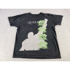 Queen Freddie Mercury Adam Lambert 2008 T-shirt Distressed Vtg Look Adult Large